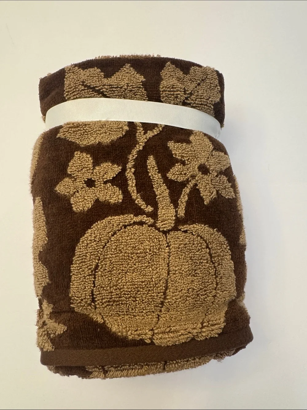 4pc CARO HOME Brown Pumpkin Pattern Bath Towel Set - Fall